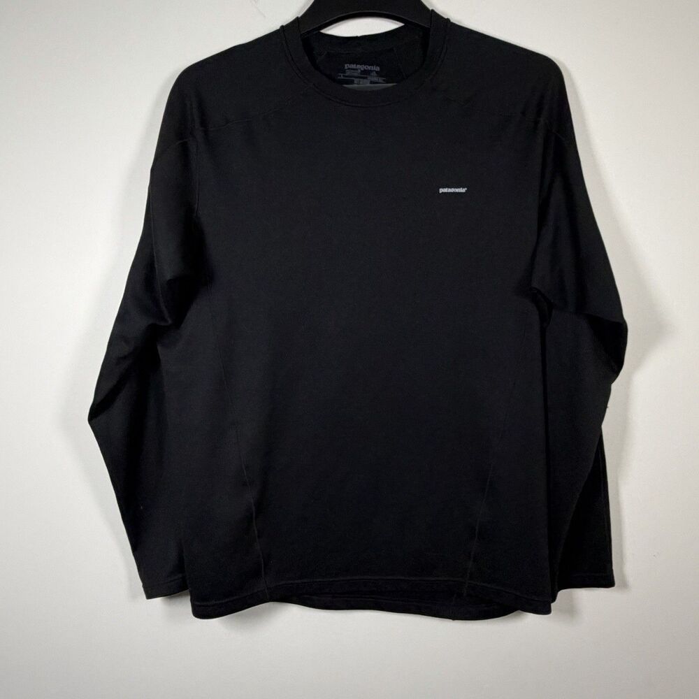 Patagonia Capilene 3 Midweight Shirt Men's L Black Base Layer Stretch Athletic